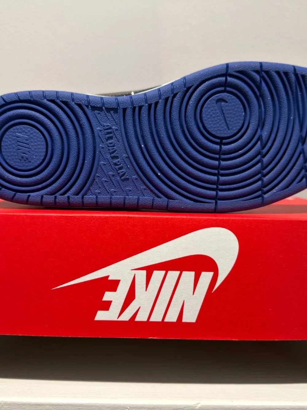 Nike Court Borough Mid 2 Kids Sneakers Blue Black Strap Shoes Size 7